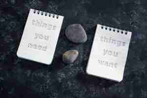 Meditation,And,Psychological,Insights,Concept,,Notepads,With,Titles,Things,You